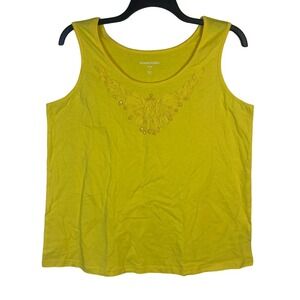 Woman Within Yellow Beaded Tank Top - Women's‎ Size 18/20